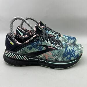 Brooks Adrenaline GTS 22 Running Shoes Women Size 8 Black Blue Comfort Sneakers